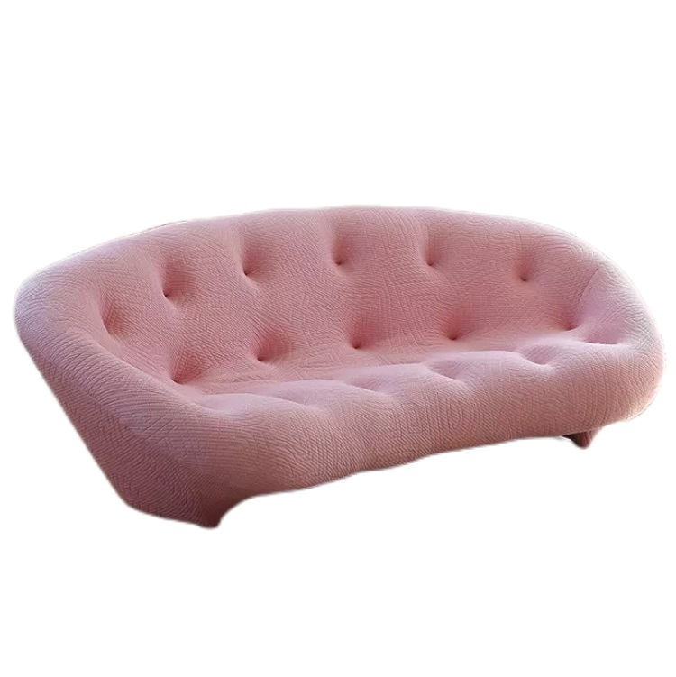 Ploum curved fabric sofa generation simple small living room home three-seat shell sofa