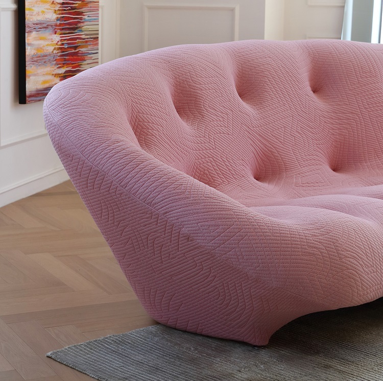 Ploum curved fabric sofa generation simple small living room home three-seat shell sofa