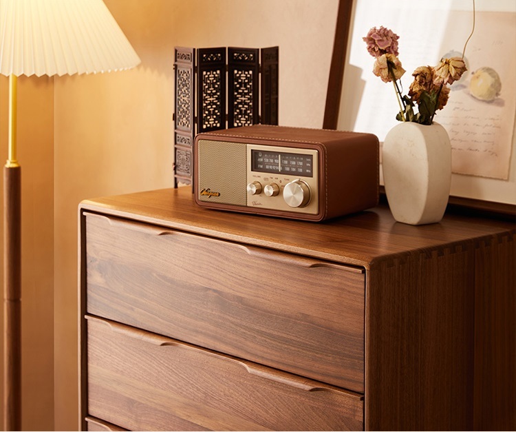 Solid wood chest of drawers Nordic bedroom drawer storage Japanese style living room storage cabinet black walnut cabinet