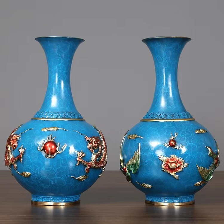 Full copper ornaments vase Copper vase Art crafts vase Antique Bronze Copper Chinese cymbidium vase for Home Decoration Unique mystery handmade skills