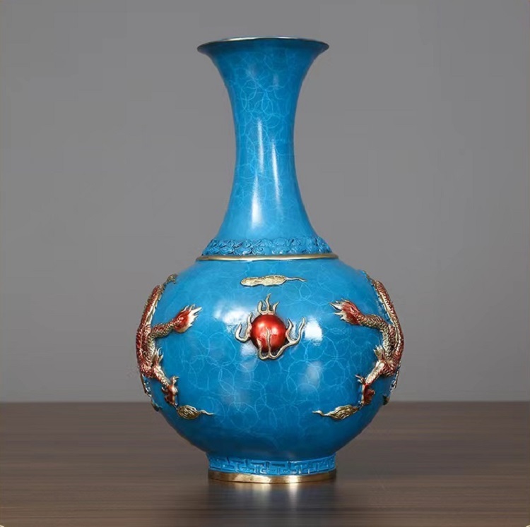 Full copper ornaments vase Copper vase Art crafts vase Antique Bronze Copper Chinese cymbidium vase for Home Decoration Unique mystery handmade skills