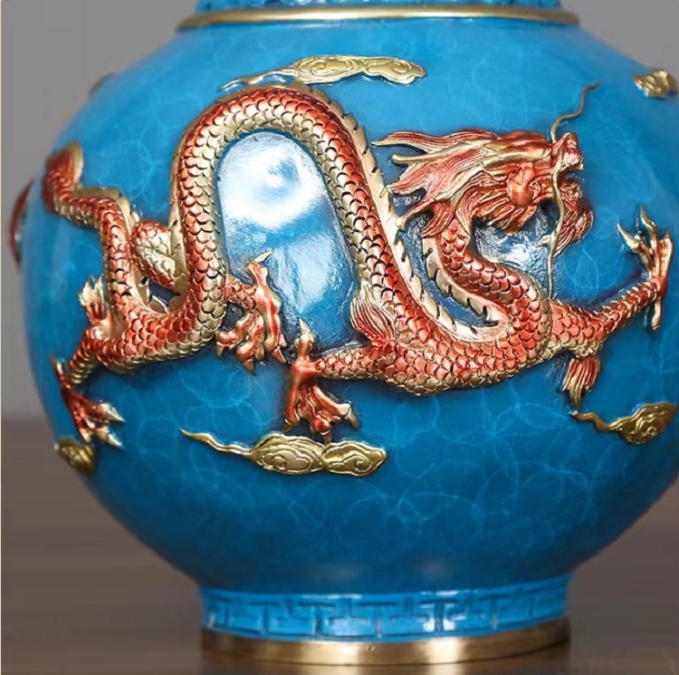 Full copper ornaments vase Copper vase Art crafts vase Antique Bronze Copper Chinese cymbidium vase for Home Decoration Unique mystery handmade skills