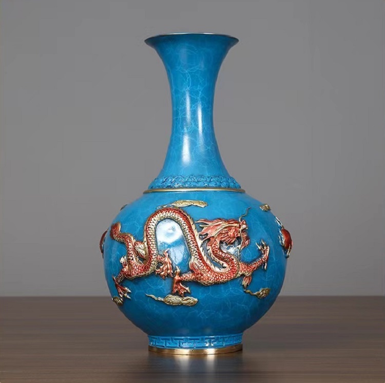 Full copper ornaments vase Copper vase Art crafts vase Antique Bronze Copper Chinese cymbidium vase for Home Decoration Unique mystery handmade skills