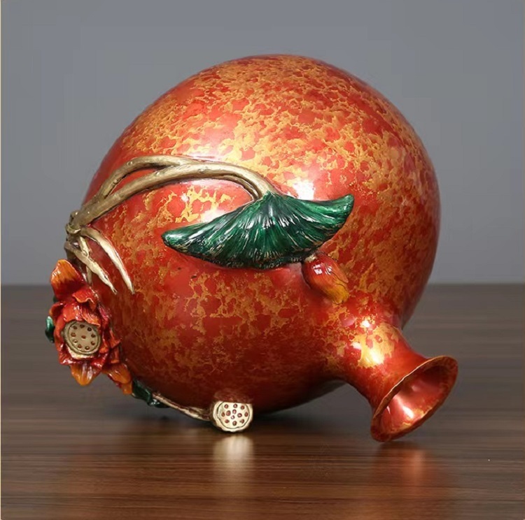 Copper vase Art crafts vase Antique Bronze Copper Chinese cymbidium vase for Home Decoration Unique mystery handmade skills