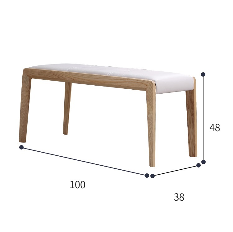 Nordic solid wood bench, large and small home dining chair bench, shoe changing stool, creative designer leather bench
