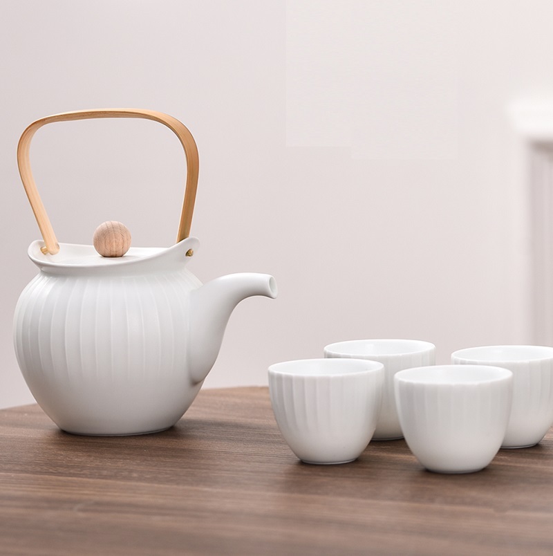 Jingdezhen ceramic handmade tea set for household simple teapot tea cup tea maker
