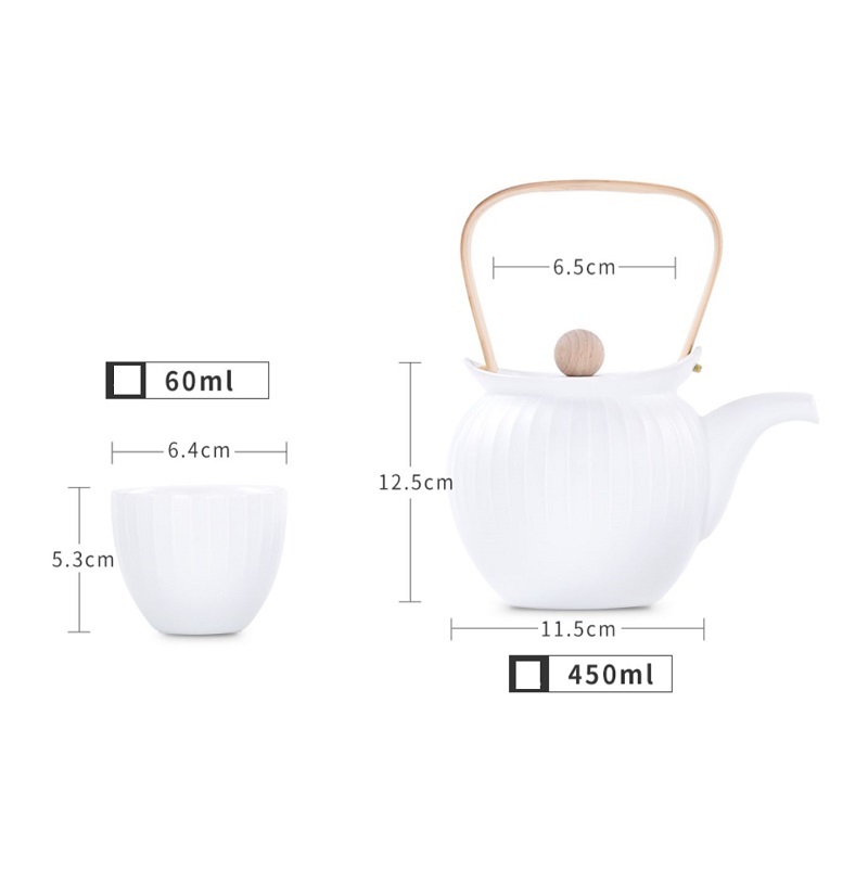 Jingdezhen ceramic handmade tea set for household simple teapot tea cup tea maker