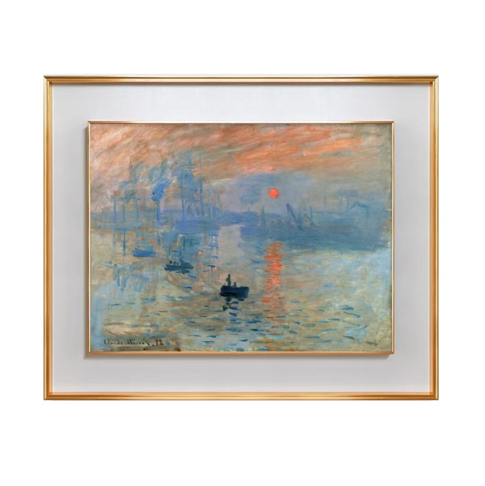 Moneta Impression Sunrise museum-level ultra-clear replica prints, European-style living room oil paintings, wall paintings