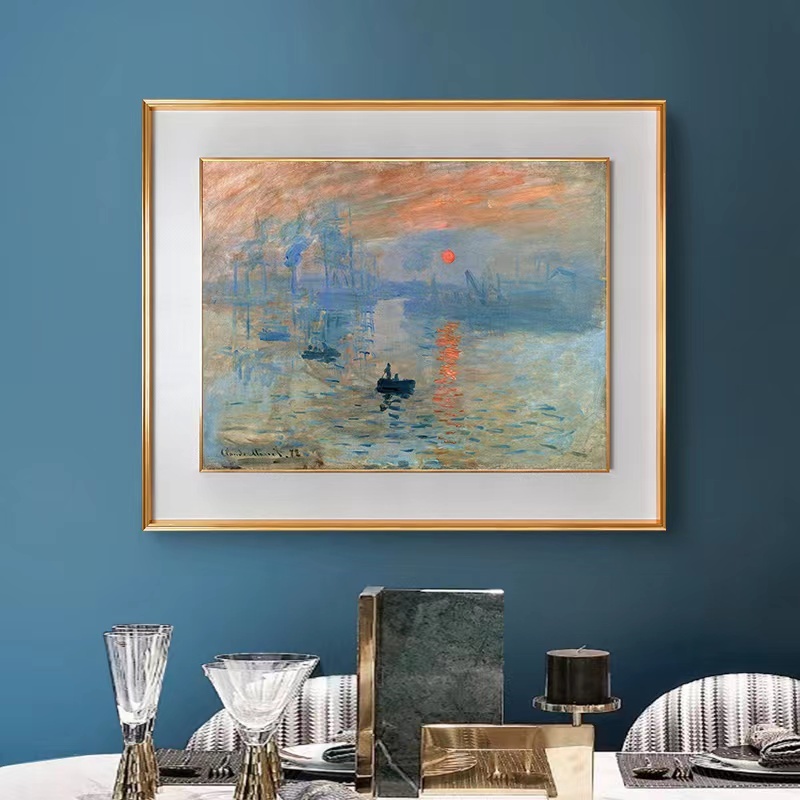 Moneta Impression Sunrise museum-level ultra-clear replica prints, European-style living room oil paintings, wall paintings