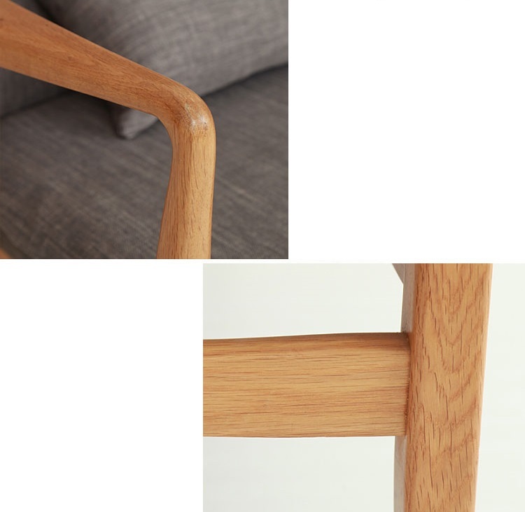Modern simple solid wood casual double designer chair single sofa chair Small house fabric Nordic sofa