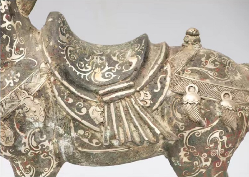 Bronze Antique distressed horse ornaments gilt silver bronze horse antique collection museum collection quality