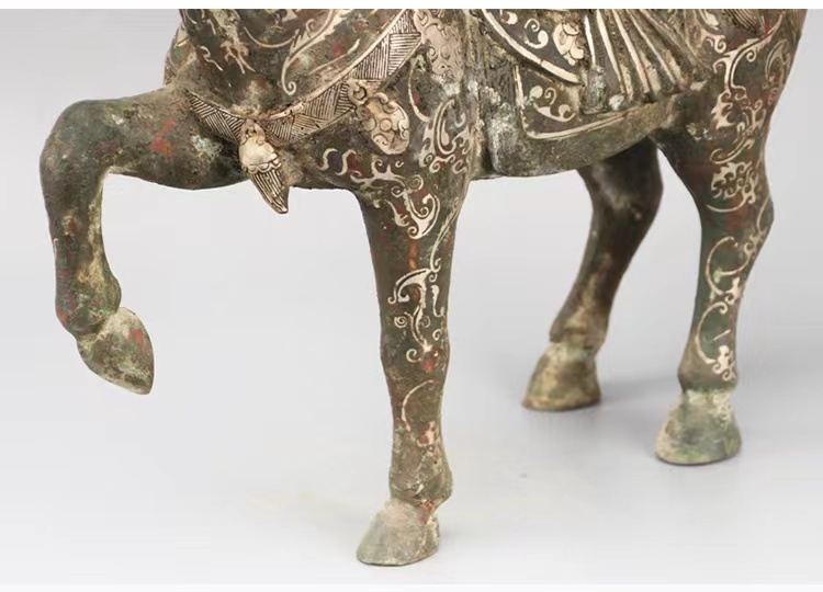 Bronze Antique distressed horse ornaments gilt silver bronze horse antique collection museum collection quality