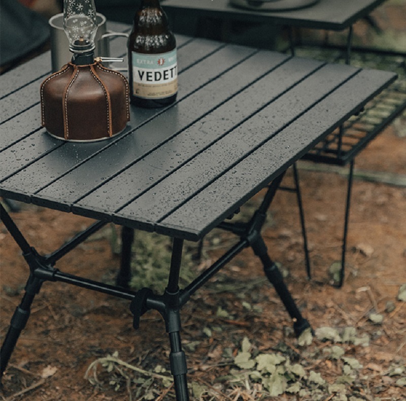 Blackened aluminum alloy square table outdoor camping folding table portable table lightweight picnic camping egg roll table