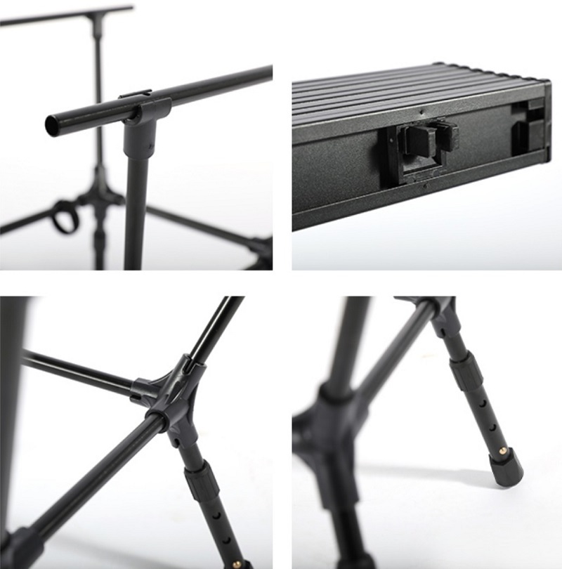 Blackened aluminum alloy square table outdoor camping folding table portable table lightweight picnic camping egg roll table