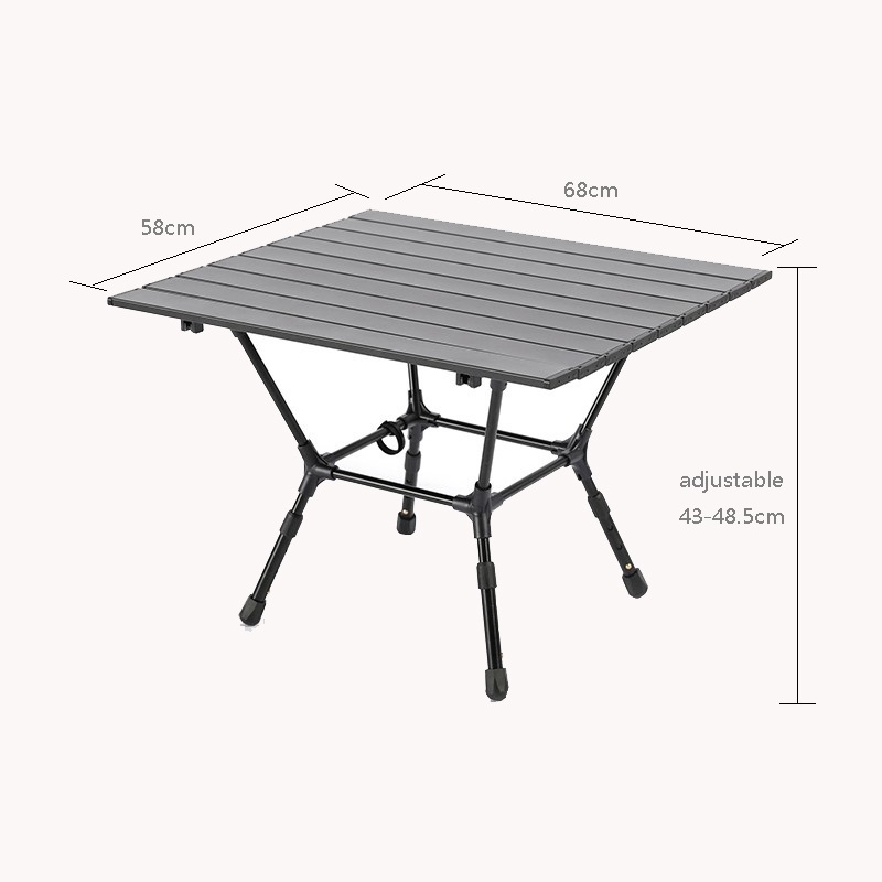 Blackened aluminum alloy square table outdoor camping folding table portable table lightweight picnic camping egg roll table