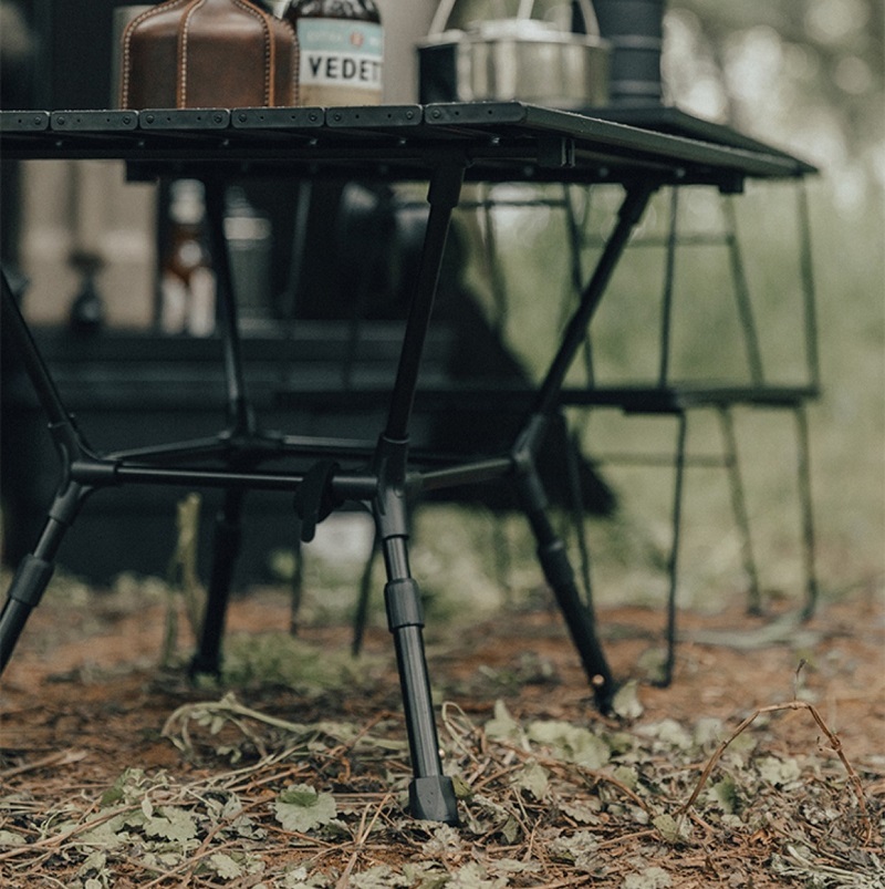 Blackened aluminum alloy square table outdoor camping folding table portable table lightweight picnic camping egg roll table