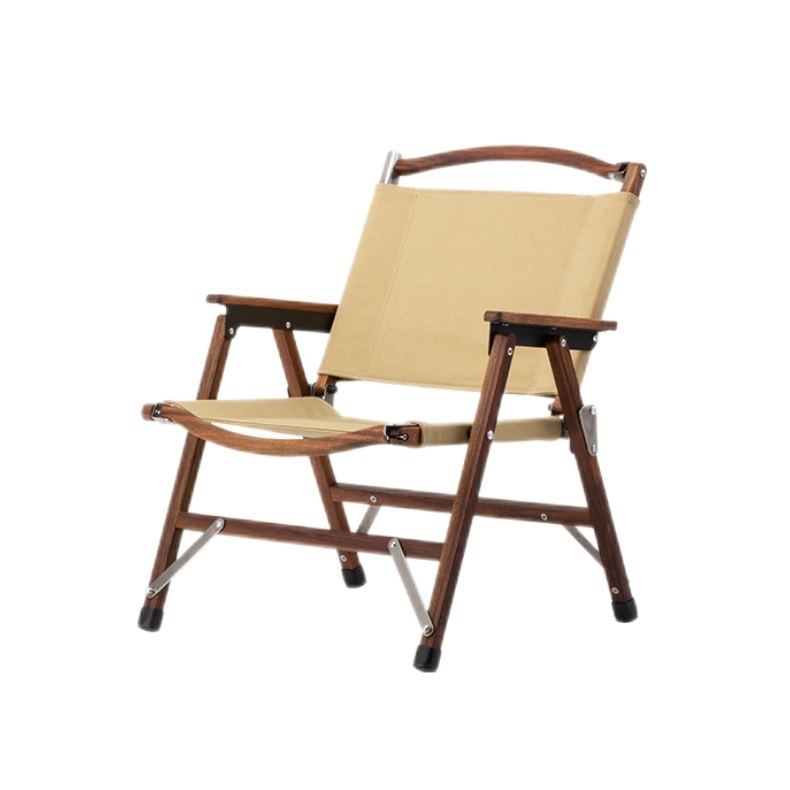 Outdoor camping chair vintage solid wood kemit chair portable folding chair