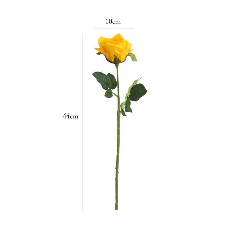 European high-grade rose flower artificial flower feel moisturizing fake flower single branch Living room dining table decoration