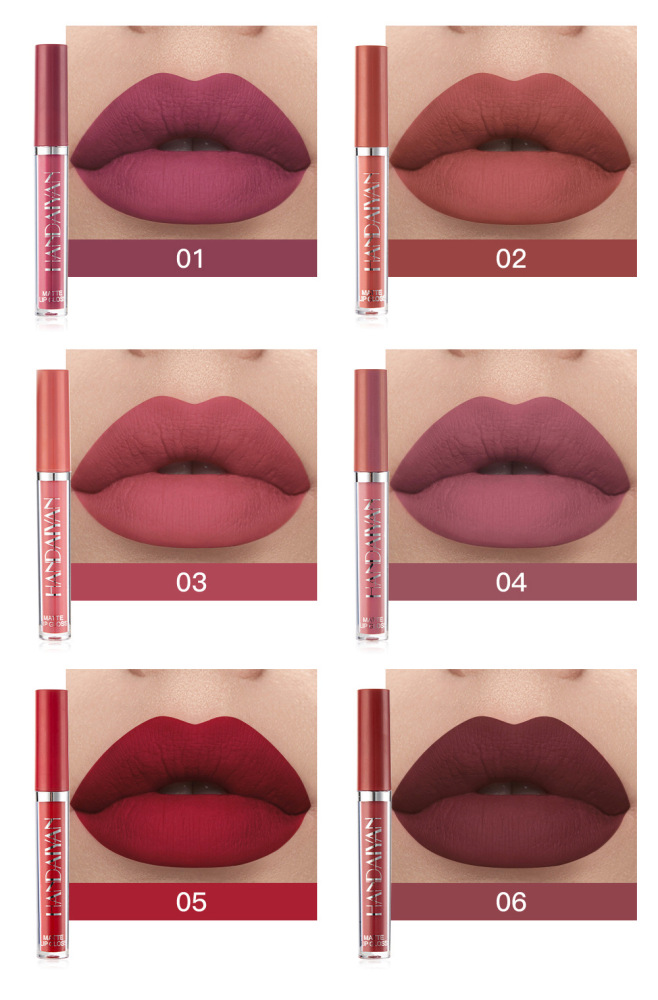 Lip glaze is not easy to stick to the cup of liquid lipstick authentic 6 lip gloss lip glaze set