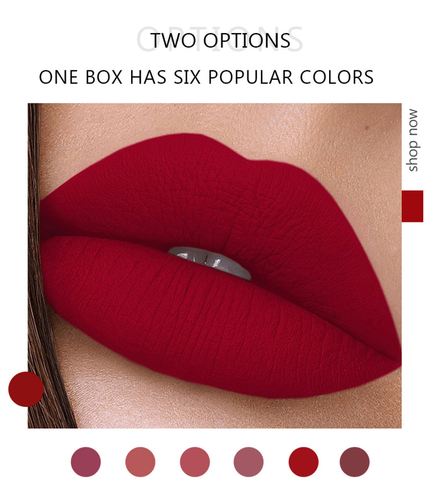 Lip glaze is not easy to stick to the cup of liquid lipstick authentic 6 lip gloss lip glaze set