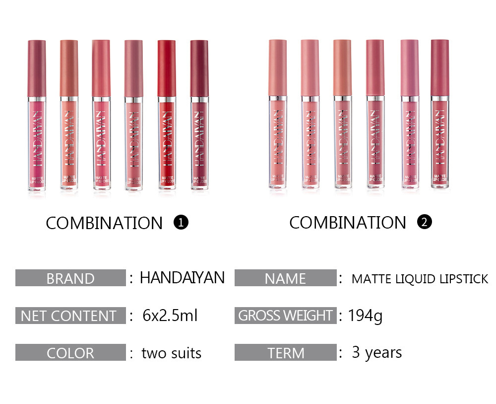 Lip glaze is not easy to stick to the cup of liquid lipstick authentic 6 lip gloss lip glaze set