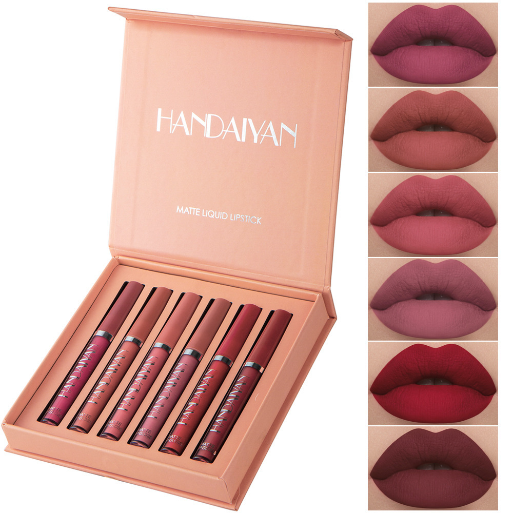 Lip glaze is not easy to stick to the cup of liquid lipstick authentic 6 lip gloss lip glaze set