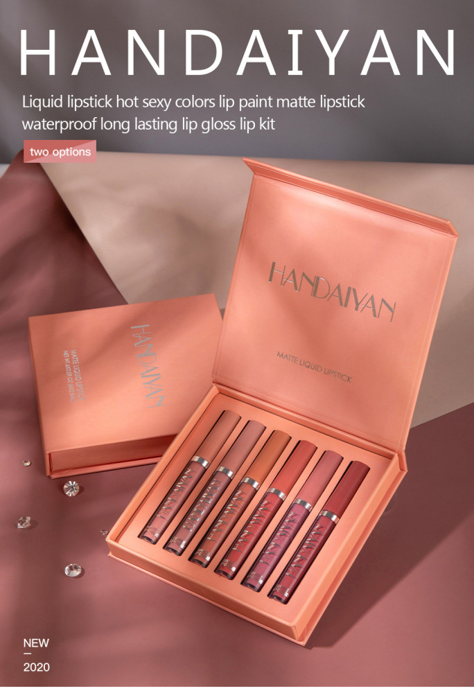 Lip glaze is not easy to stick to the cup of liquid lipstick authentic 6 lip gloss lip glaze set