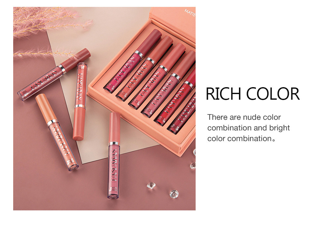 Lip glaze is not easy to stick to the cup of liquid lipstick authentic 6 lip gloss lip glaze set