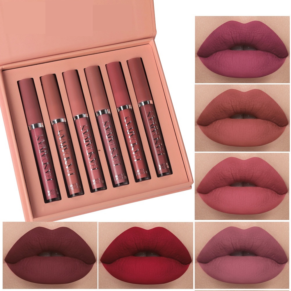 Lip glaze is not easy to stick to the cup of liquid lipstick authentic 6 lip gloss lip glaze set