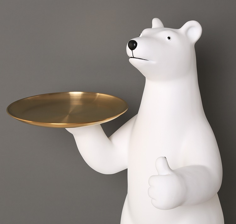 Welcome bear floor tray ornaments resin living room TV cabinet next to modern light luxury hotel decoration housewarming new home gift