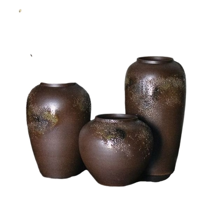 Vintage small fresh vase living room flower arrangement ornaments Jingdezhen stoneware clay pot pottery full of stars dried flower vase