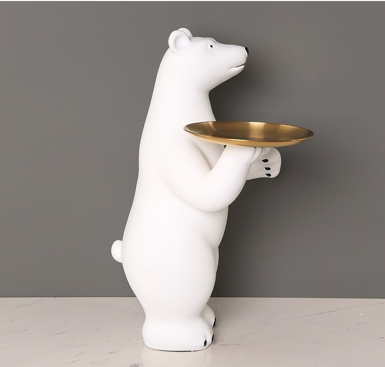 Welcome bear floor tray ornaments resin living room TV cabinet next to modern light luxury hotel decoration housewarming new home gift