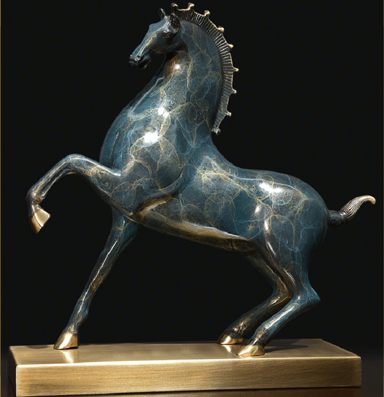 Pure copper Tang horse handicraft ornaments living room horse to success wine cabinet entrance decoration office to attract fortune opening gifts