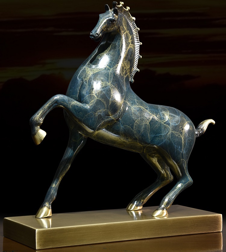Pure copper Tang horse handicraft ornaments living room horse to success wine cabinet entrance decoration office to attract fortune opening gifts