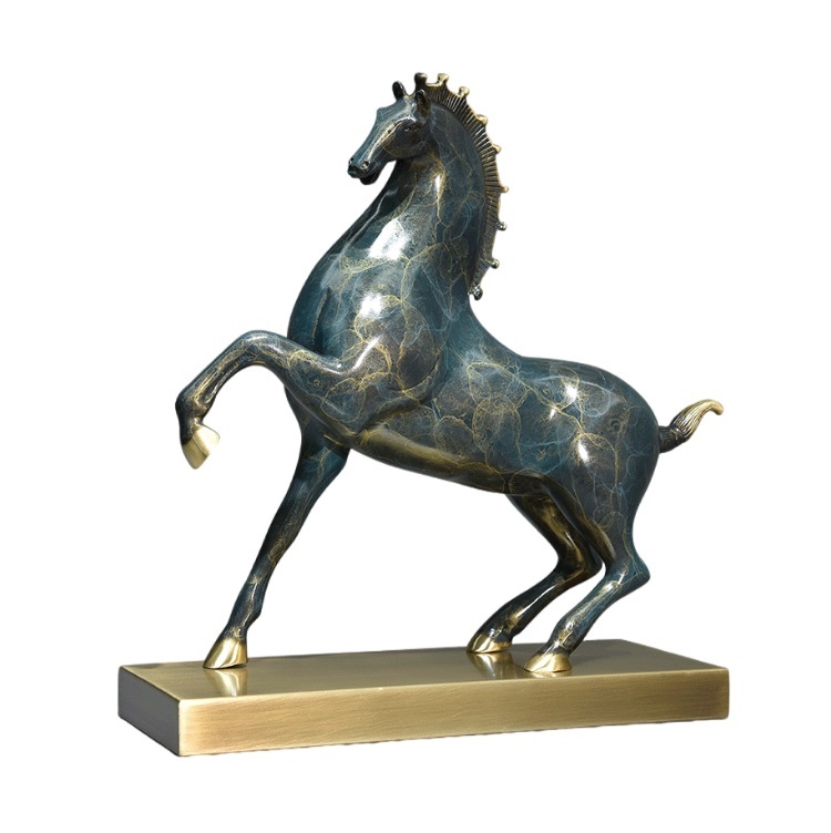 Pure copper Tang horse handicraft ornaments living room horse to success wine cabinet entrance decoration office to attract fortune opening gifts