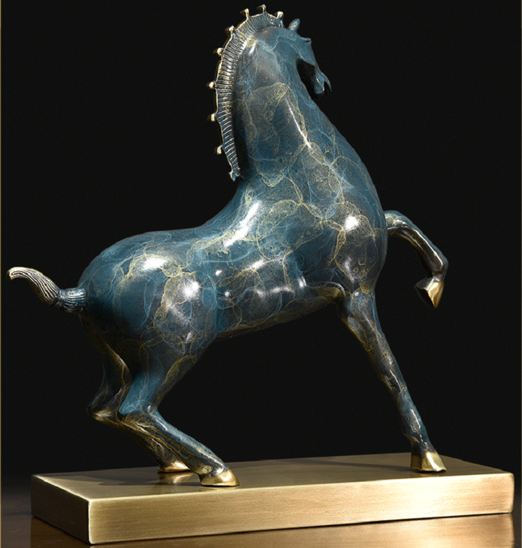 Pure copper Tang horse handicraft ornaments living room horse to success wine cabinet entrance decoration office to attract fortune opening gifts
