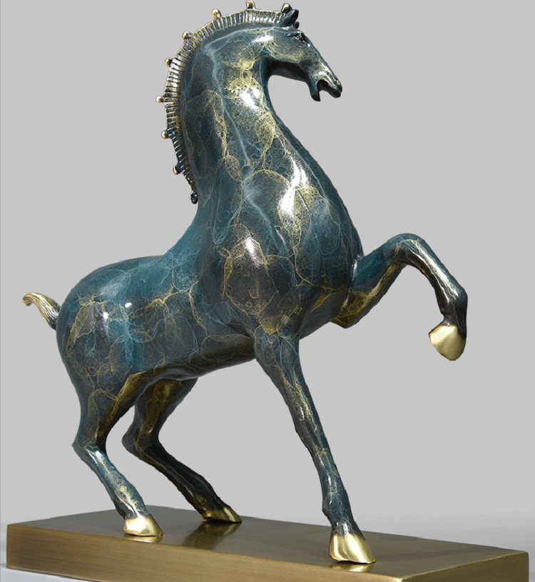 Pure copper Tang horse handicraft ornaments living room horse to success wine cabinet entrance decoration office to attract fortune opening gifts