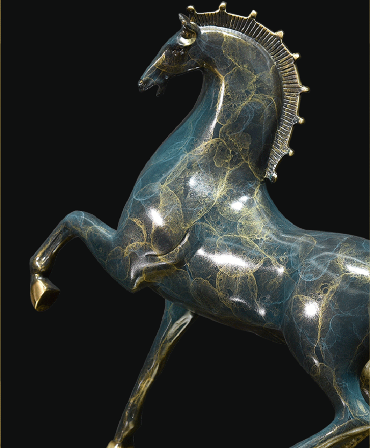 Pure copper Tang horse handicraft ornaments living room horse to success wine cabinet entrance decoration office to attract fortune opening gifts