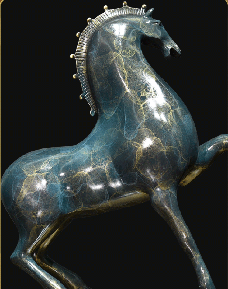 Pure copper Tang horse handicraft ornaments living room horse to success wine cabinet entrance decoration office to attract fortune opening gifts