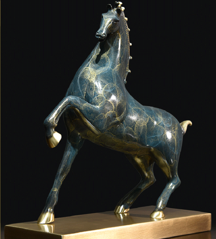 Pure copper Tang horse handicraft ornaments living room horse to success wine cabinet entrance decoration office to attract fortune opening gifts