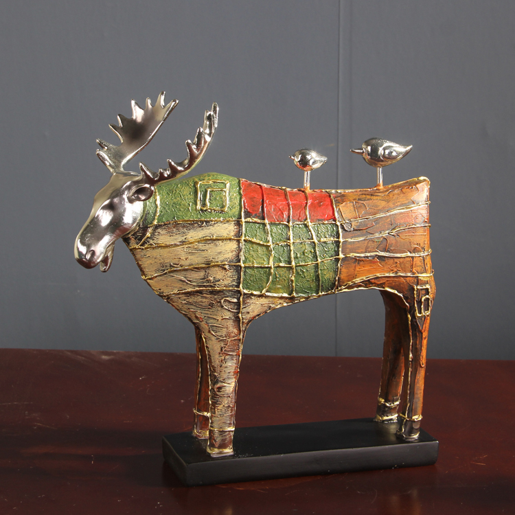 Poetic habitat, romantic pastoral reindeer ornaments, American vintage soft decorations, study hallway cabinets, decorations