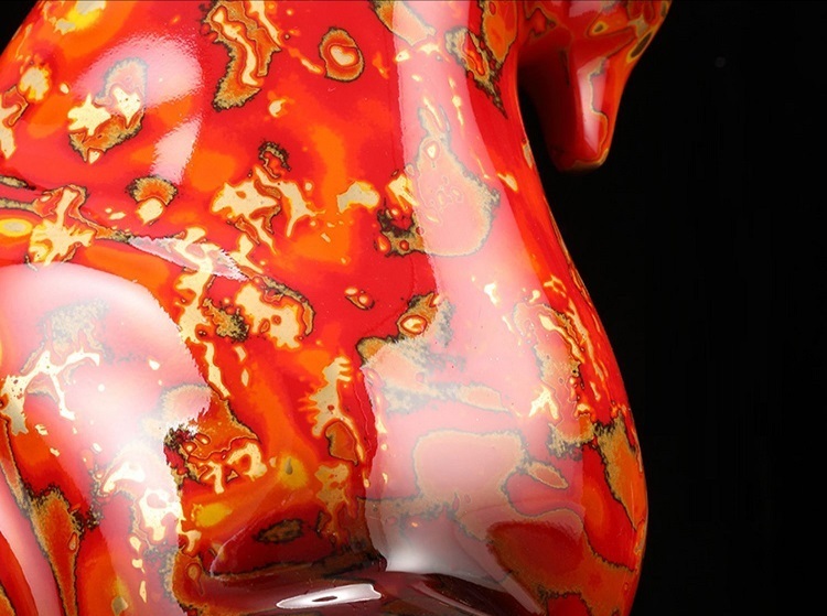 Full copper cow ornaments, lucky lacquer crafts, living room office decorations, opening gifts, high-grade