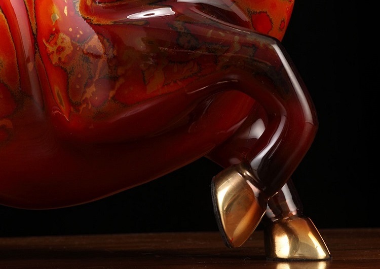 Full copper cow ornaments, lucky lacquer crafts, living room office decorations, opening gifts, high-grade