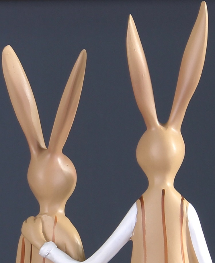 Creative American pastoral soft decorations, Sen rabbit family ornaments, entryway chest of drawers, healing crafts