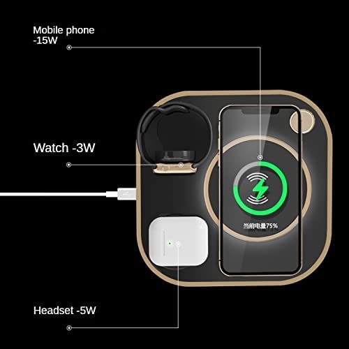 WGNHM Modern Led Office Desk Lamp Wireless Charger Lamp 15w Fast 3 In 1 Wireless Charging for Phone Watch Earphone