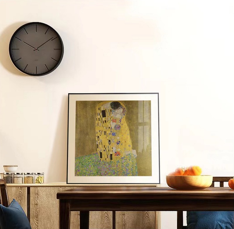 Klimt oil painting kiss Museum-level ultra-clear replica prints Dining room, bedroom, study, decorative painting minimalist