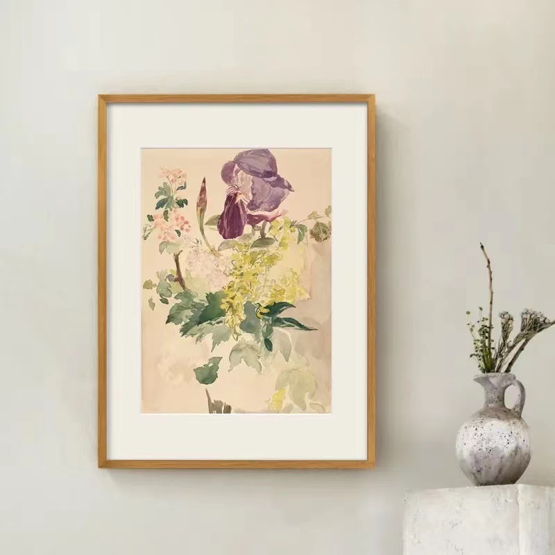 Van Gogh - Cypress Wheat Field Museum-quality replica prints Triptych, modern minimalist restaurant dining room wall painting, entrance painting