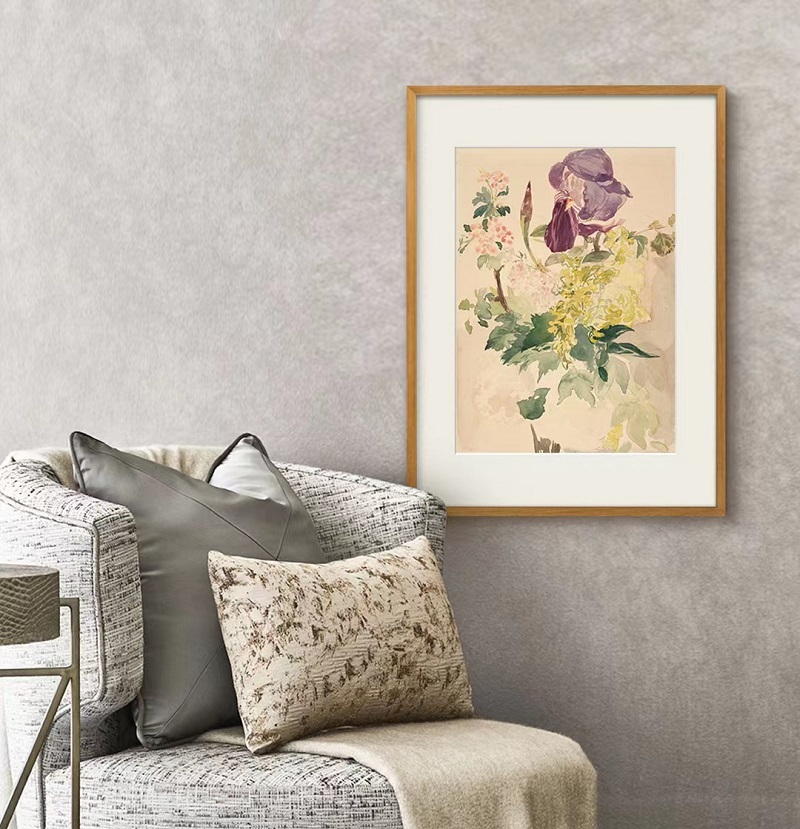 Van Gogh - Cypress Wheat Field Museum-quality replica prints Triptych, modern minimalist restaurant dining room wall painting, entrance painting