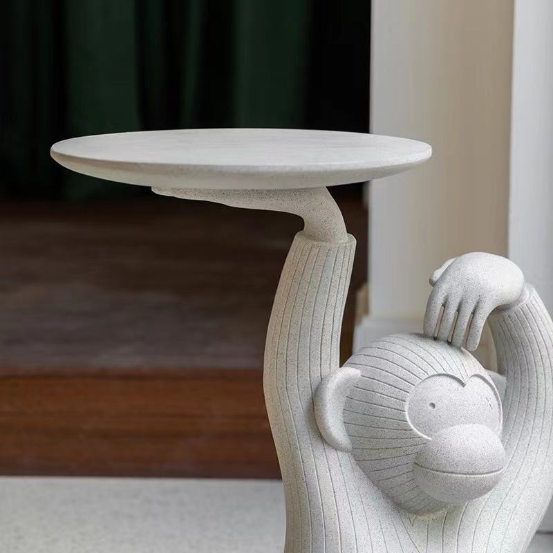 Monkey coffee table Nordic creative light luxury side table simple modern art living room tray small corner table