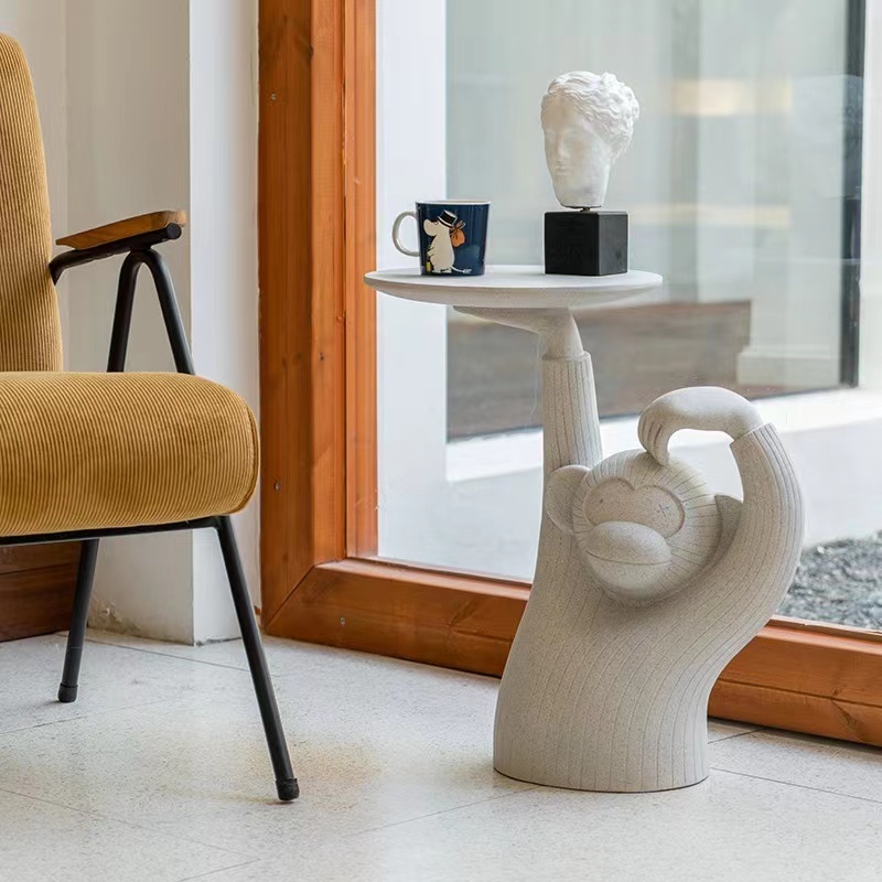 Monkey coffee table Nordic creative light luxury side table simple modern art living room tray small corner table